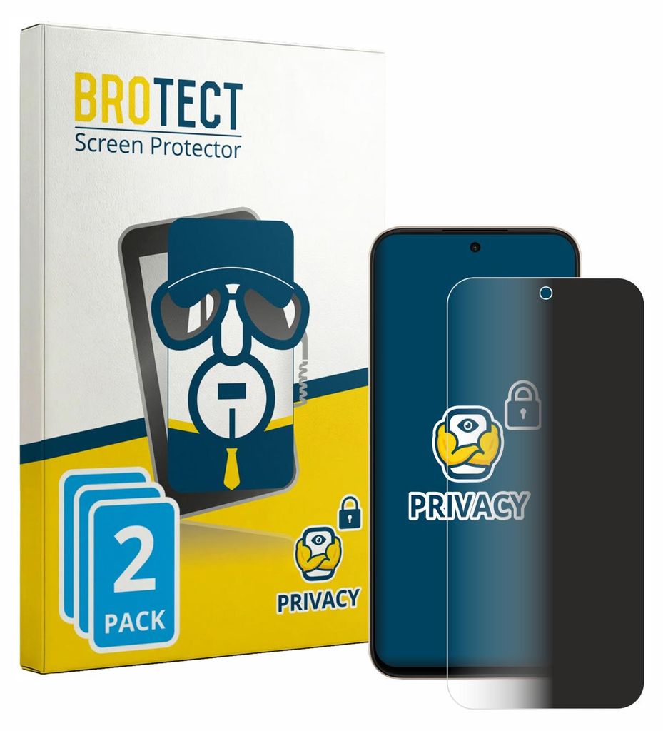 2x BROTECT Sichtschutzfolie für Oppo A6c Anti-Spy Privacy Sichtschutz Blickschutz Folie Blaulicht-Schutz