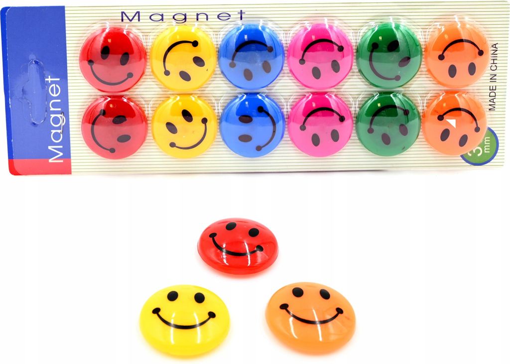 Kühlschrankmagnete Emoji 12er Set Smiley Magnete Rund Lustig Büro Deko Whiteboard