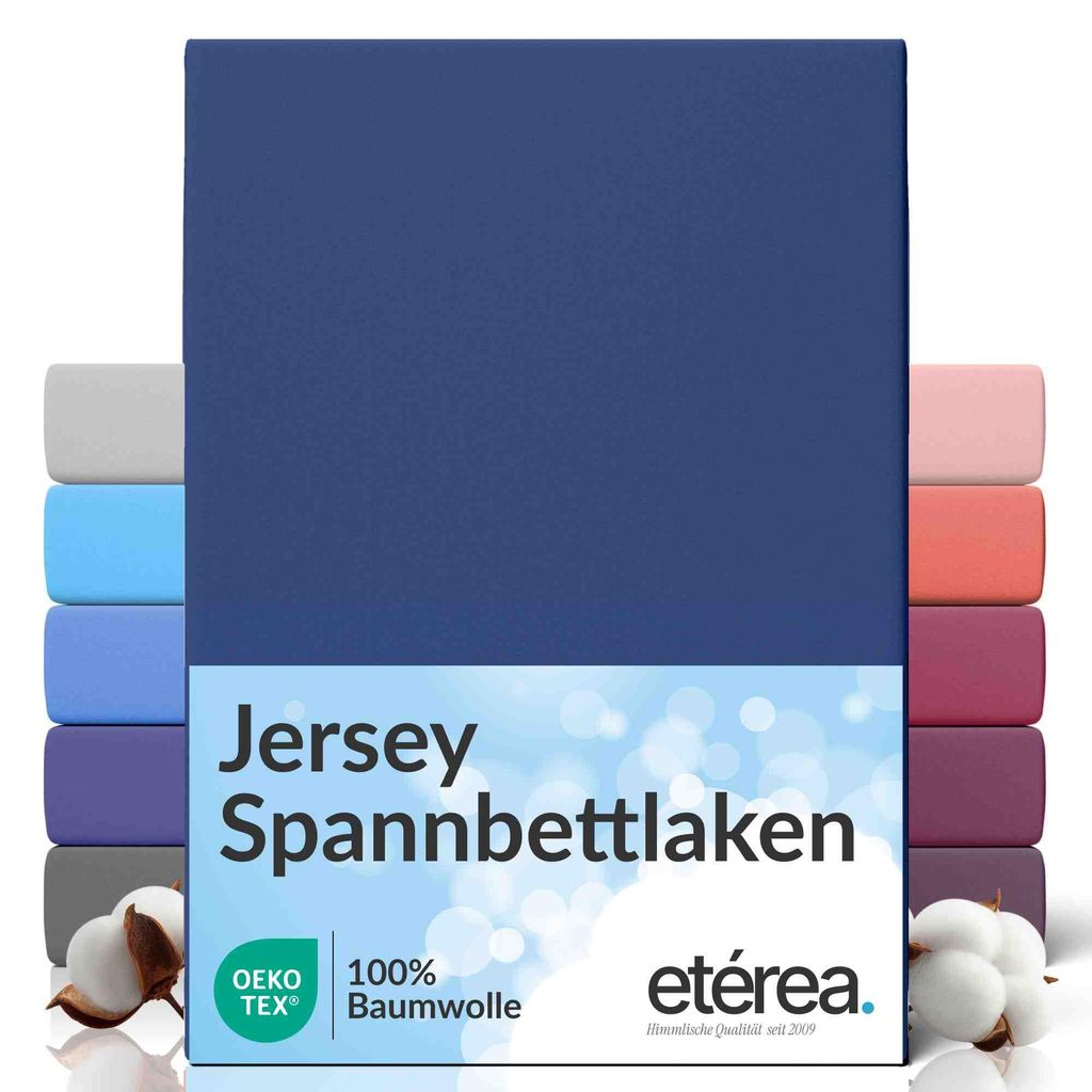 Jersey Spannbettlaken 180x200 - 200x200 cm, 100% Baumwolle Produktbild 