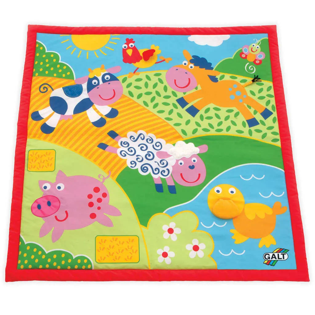 Tapis de jeu ferme 100x100 cm : sol souple et chaud pour bébé