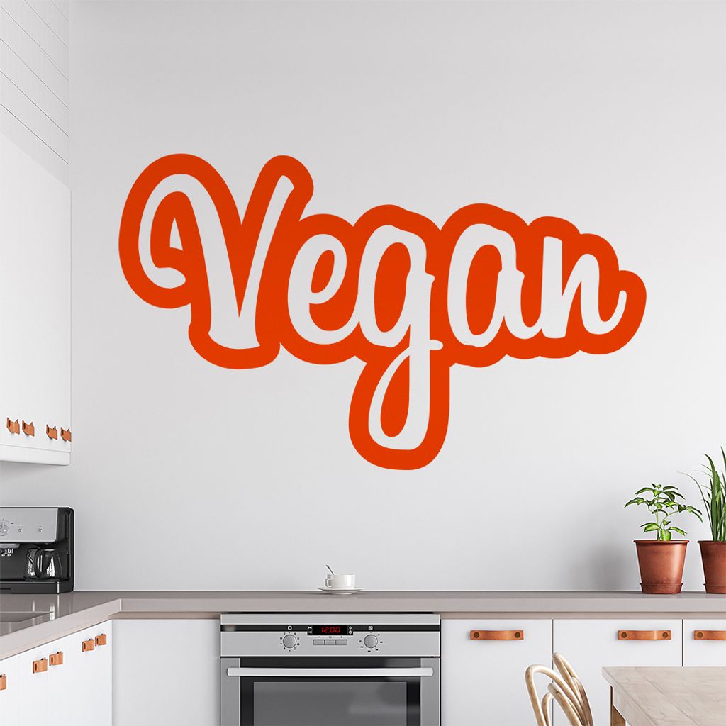 Vegan Veganismus Ernährung Wandtattoo Wandaufkleber Wall Sticker - Dekoration, Küche, Wohnzimmer, Schlafzimmer, Badezimmer