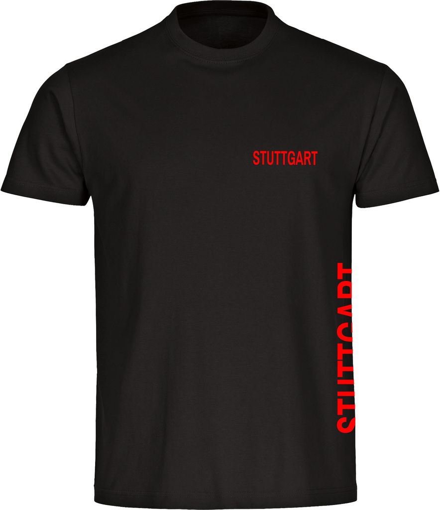 multifanshop Kinder T-Shirt - Stuttgart - Brust & Seite, schwarz, Größe 176
