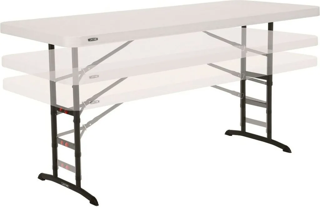 Table pliante réglable Lifetime 183 cm avec plateau renforcé Blanc