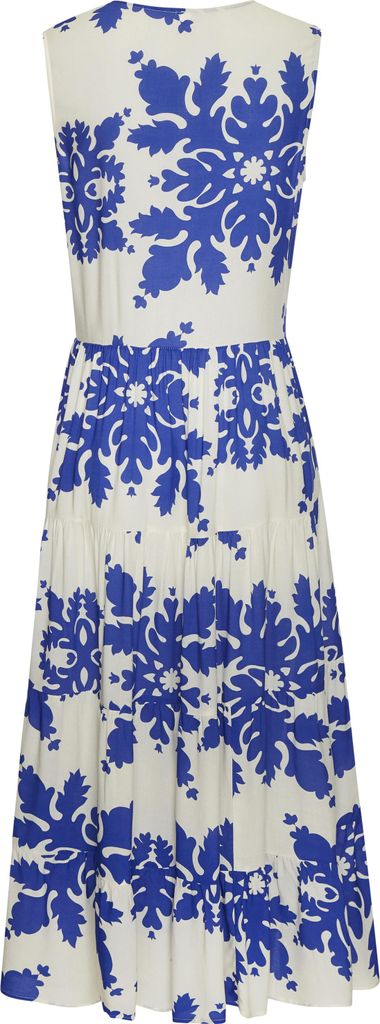 VIVANCE Maxikleid creme-blau bedruckt Größe 38