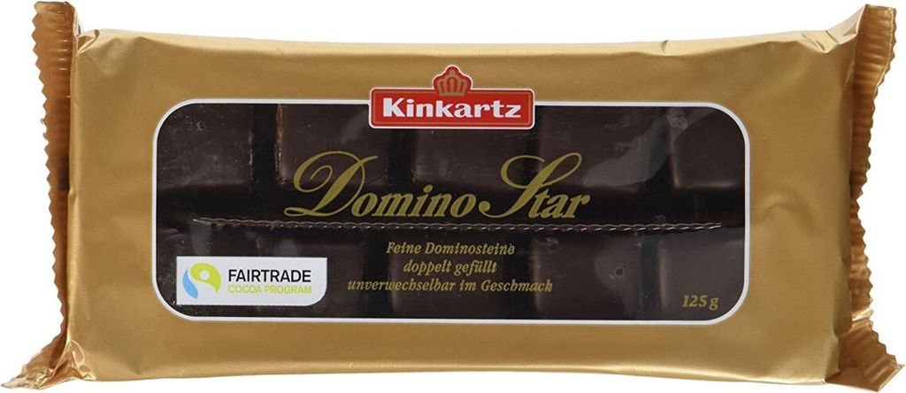 A package of Kinkartz Domino Star chocolates.