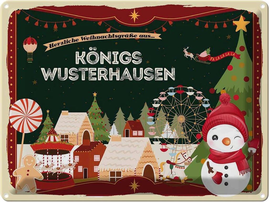 vianmo Blechschild 30x40 cm Weihnachtsgrüße aus Königsbrunn bei Augsburg Weihnachten