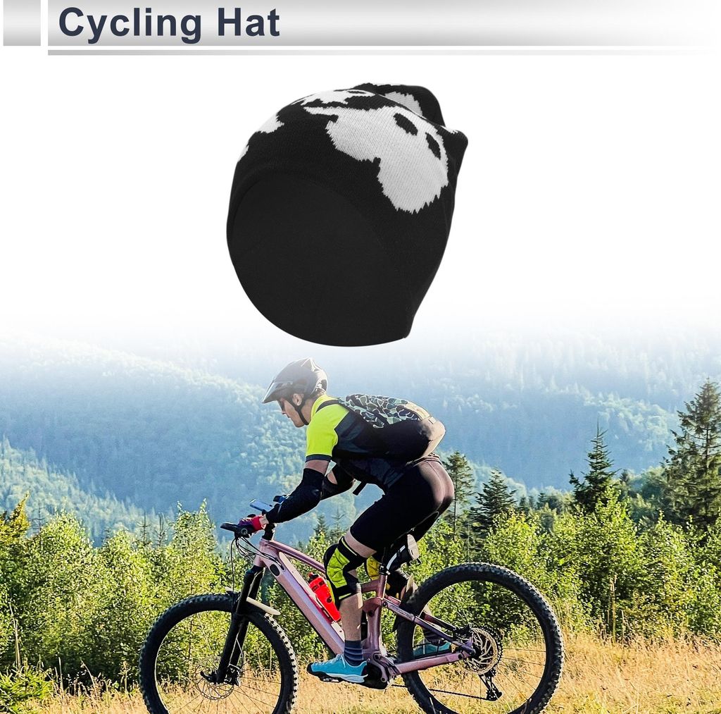 Fahrradmütze Warm Bequem Und Atmungsaktiv Helm Innenfutter Acrylic Schwarz Unten 24x22cm 1 Stück