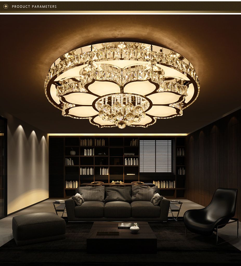 Luxus Decken Beleuchtung Wohn Ess Zimmer Leuchte Lampe Chrom Glas Living-XXL 