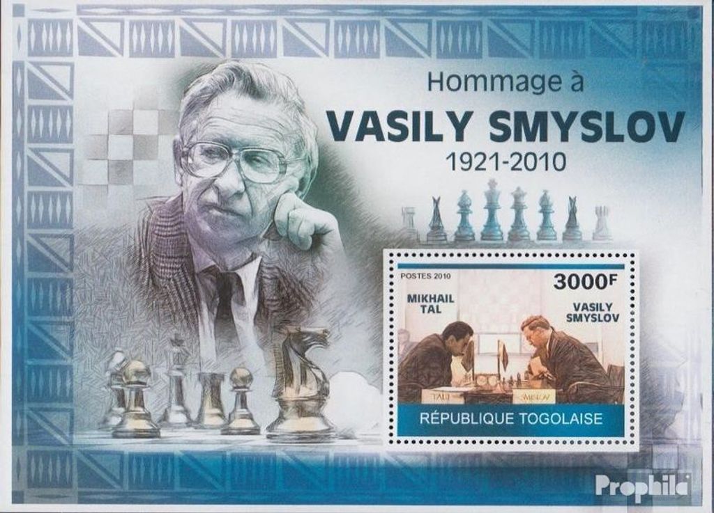 Briefmarken Togo 2010 Mi Block518 (kompl.Ausg.) postfrisch Vasily Smyslov