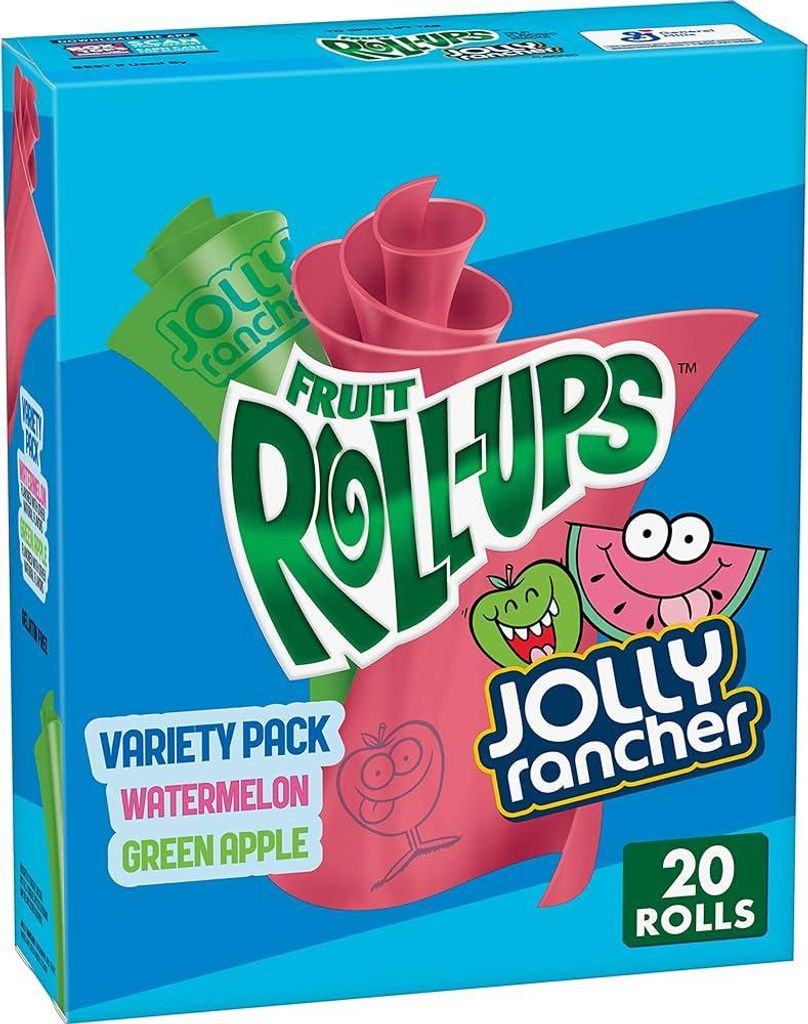 Fruit Roll-Ups Jolly Rancher Variety Pack – 20 Stück | Glutenfreie Frucht-Snacks+Heartforcards Versandschutz