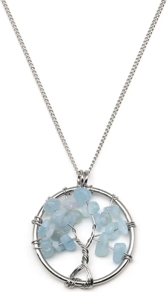 Collier Arbre de Vie Aigue-marine : Apaisez votre Style au Quotidien