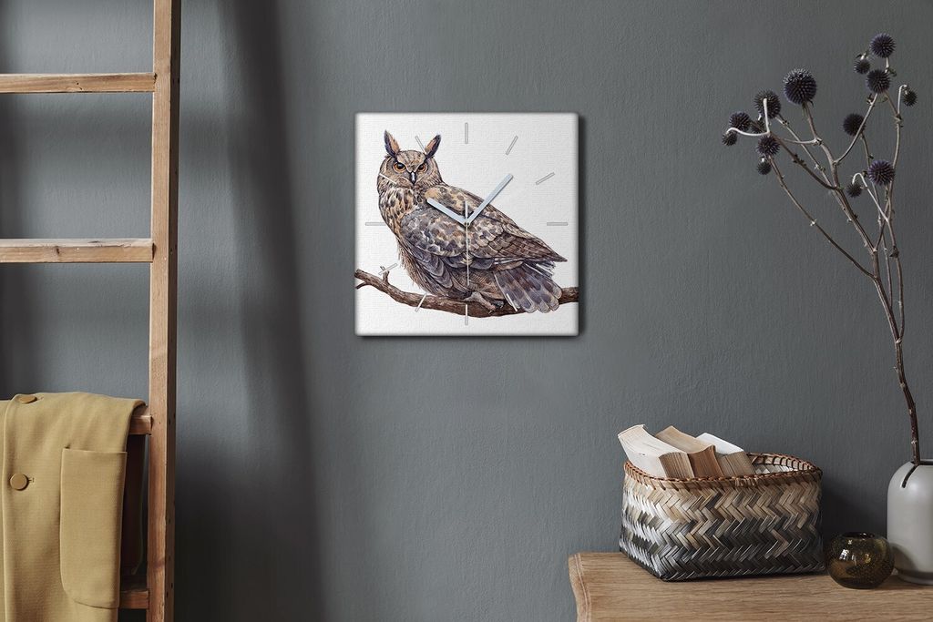 Coloray Hodiny Unikátní 30x30 cm Tiché hodiny Pro obývací pokoj a kuchyň Nástěnné hodiny Plátno Bílé ručičky hodin - Malování úrov...