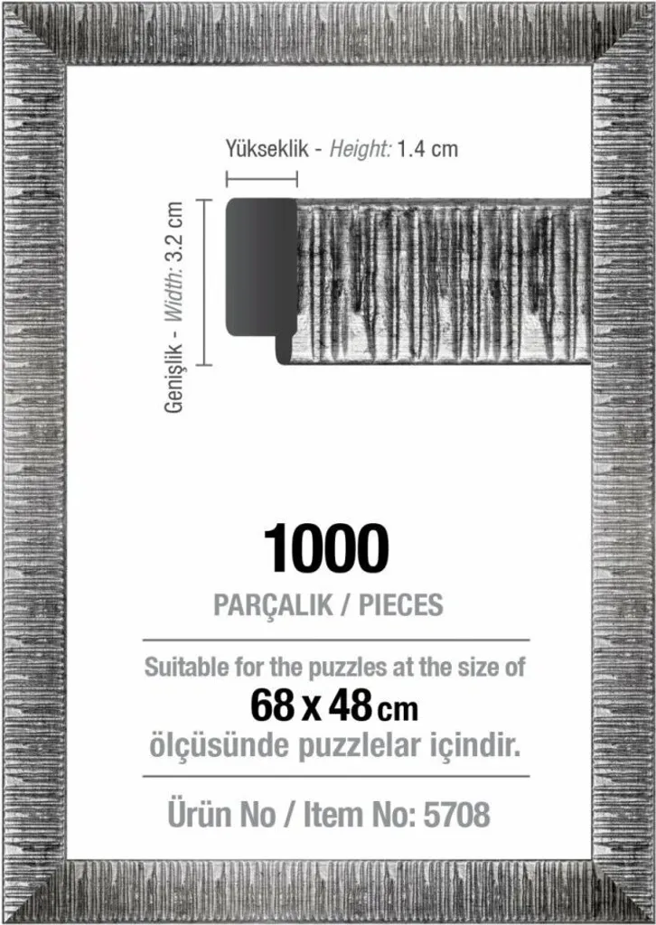 Cadre de Protection pour Puzzle 68x48 cm Argenté Brillant - Modèle 5708