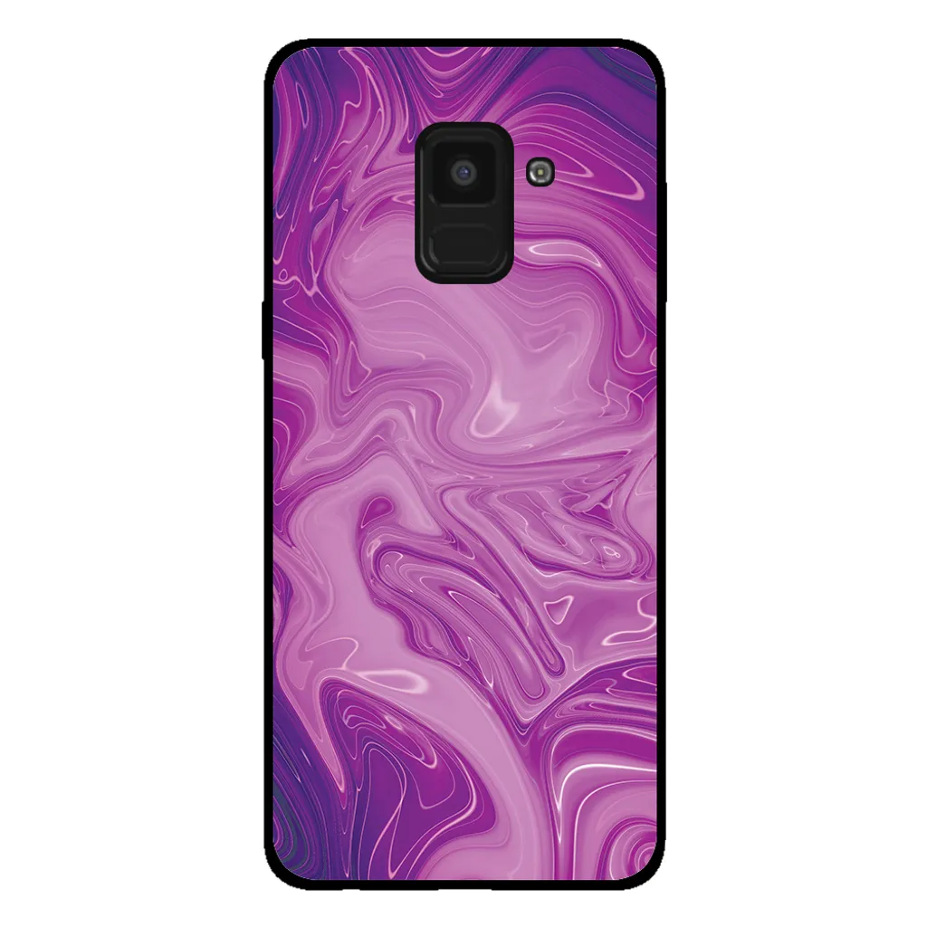 Samsung Galaxy A8 2018 Cover Marmo Viola - Custodia Trendy TPU