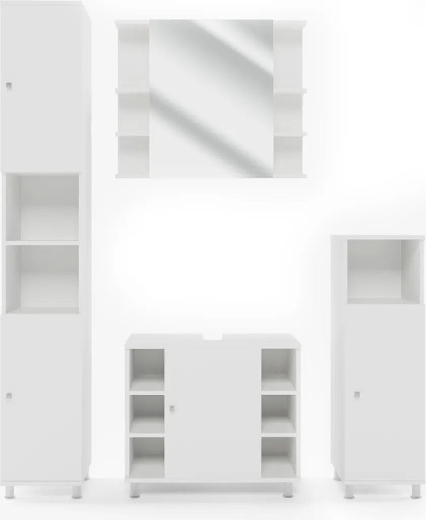Aménager une Salle de Bain Moderne avec l'Ensemble Vicco Fynn Blanc 4 Pièces