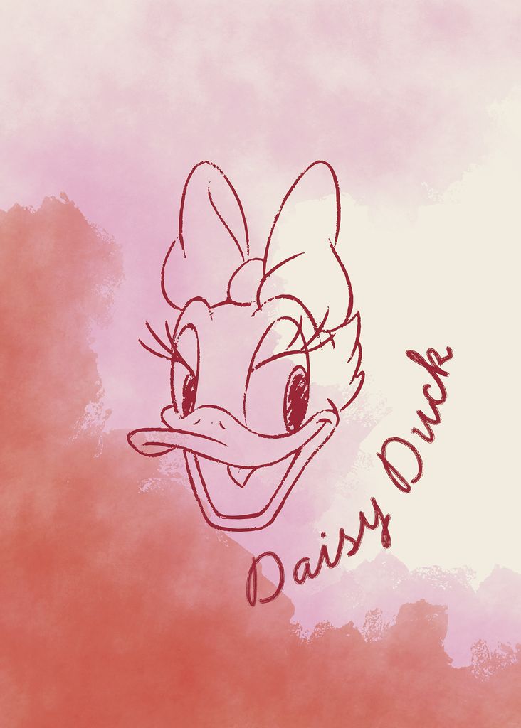 Komar Wandbild- Disney Daisy Duck Watercolours - Größe 50 x 70 cm