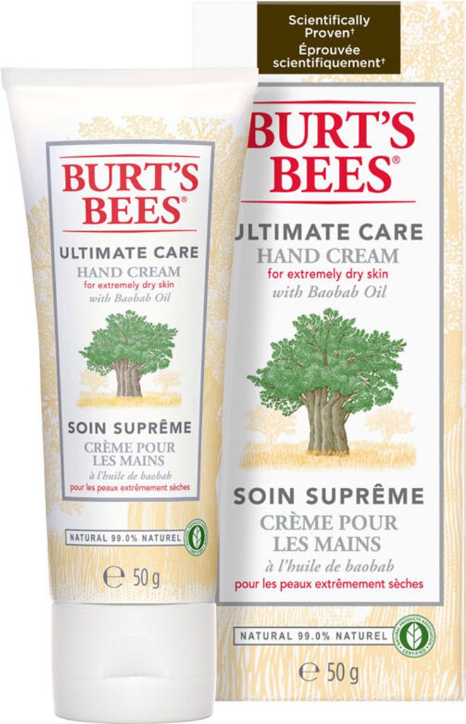 Burt's Bees Hand Cream for Dry Hands Ultimate Care Moisturizing Hand Cream with Baobab Oil 50g