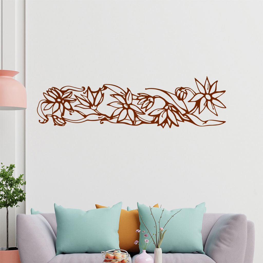 Blumen - Ranken Wandtattoo in 6 Größen - Wandaufkleber Wall Sticker - Dekoration, Küche, Wohnzimmer, Schlafzimmer, Badezimmer