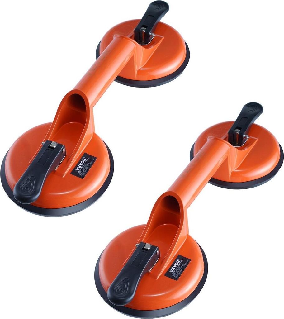 Glass Suction Cup, 4.7" 2 Pack 330 lbs Load Capacity, Vacuum Suction Cup with Aluminum Handle, Heavy Duty Industrial Suction Cup Lifter Tool for Gl...