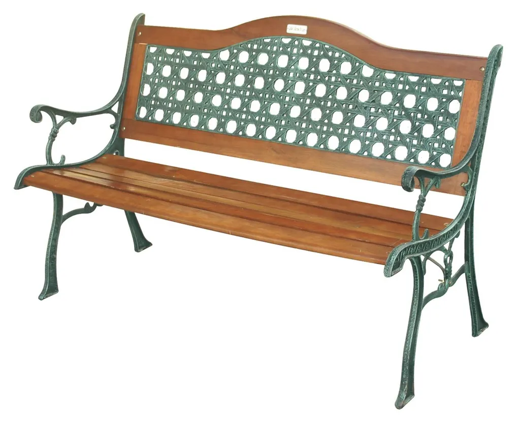 Banc de jardin Arc Garden Deluxe en fonte et rotin tressé 126x60 cm