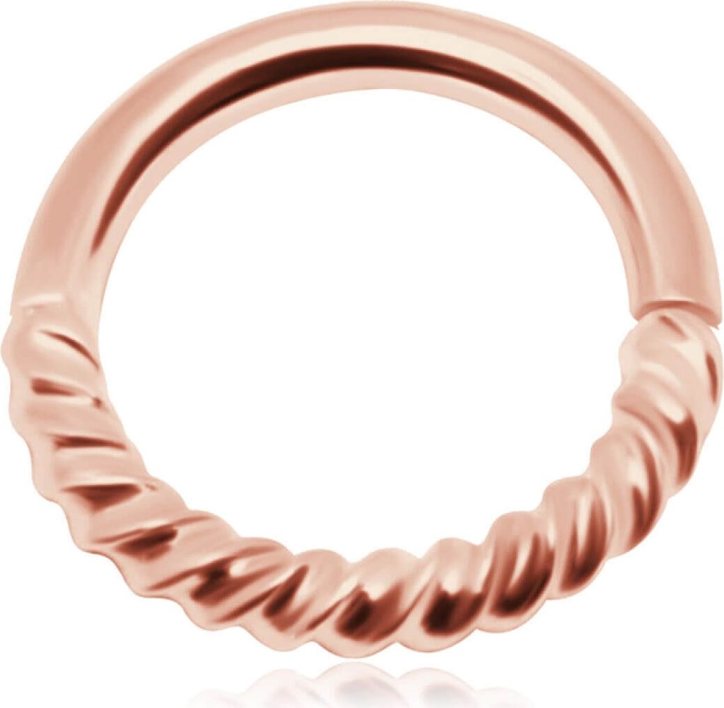 Ohrring Tragus Ohrpiercing 925 Sterling Silber in verschiedenen Farben Material - Silber rosévergoldet Stabdicke - 0,8 mm