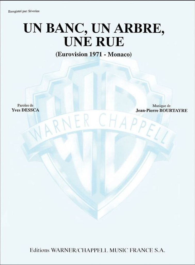 Un banc un arbre une rue: for piano/vocal/guitar (frz)