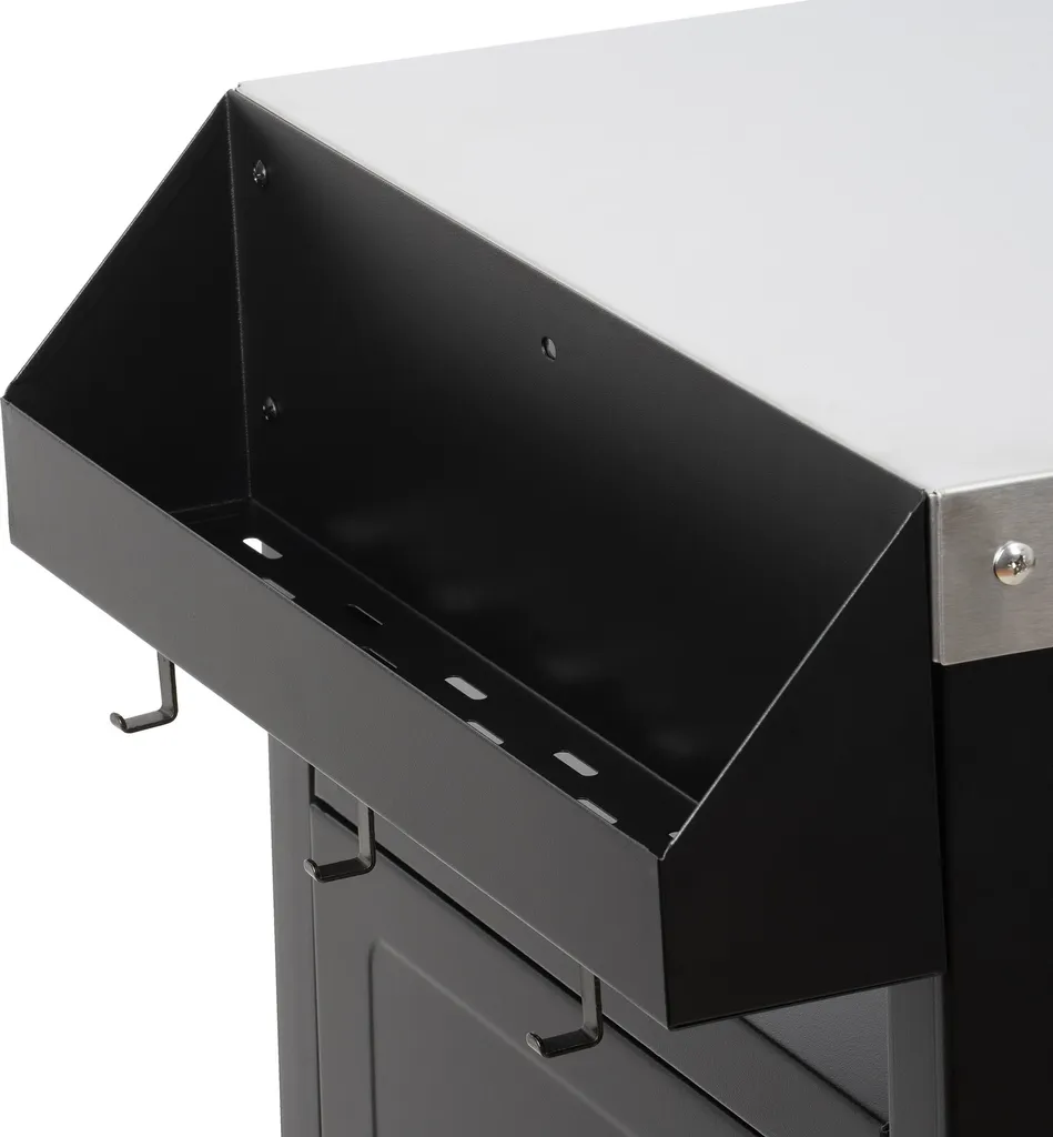 Table de Barbecue avec Grand Plan de Travail Argent et Noir BBQ-Toro