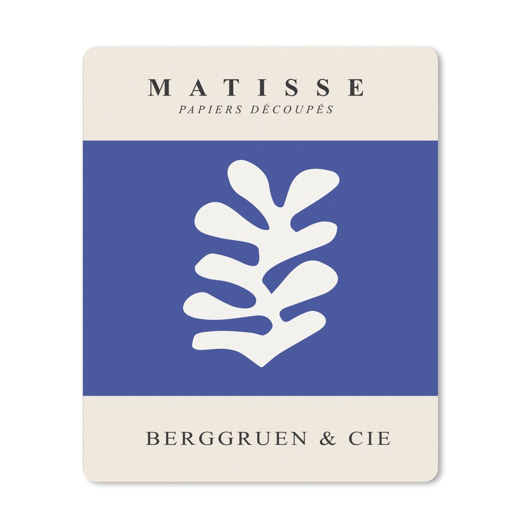 MuchoWow Mauspad Mousepad Blau - Formen - Abstrakt - Henri Matisse 19x23 cm - Mousepads - Maus Mat - Pad - Mausunterlage - Mauspads - Spielen