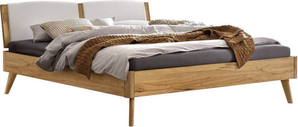 Hasena Lounge Fabro Bettgestell Massivholz Kopfteil gepolstert