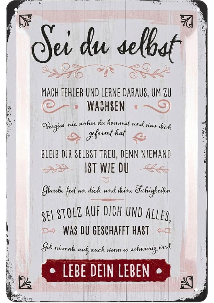 Retro Blechschild, schöne Sprüche Schild, Familienregeln Produktbild 