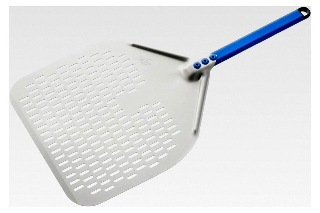 Rechteckige Pizzaschaufel mit Löchern, 33 cm, Griff 58,5 cm