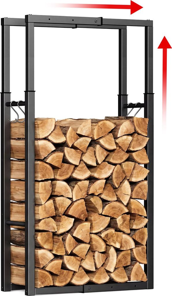 VOUNOT® Verstellbare Kaminholzregal Aussen Metall, Produktbild 