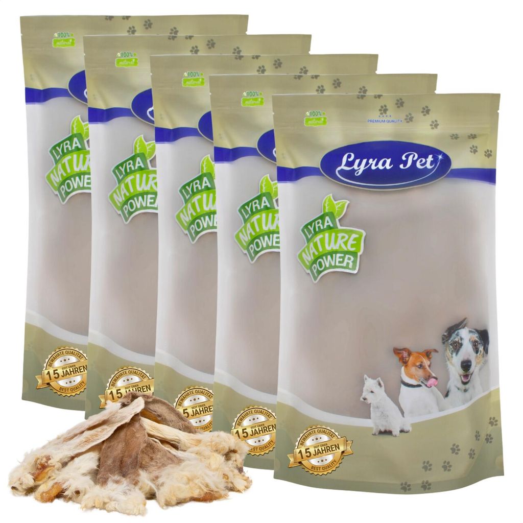 5 kg Lyra Pet Kaninchenohren mit Fell