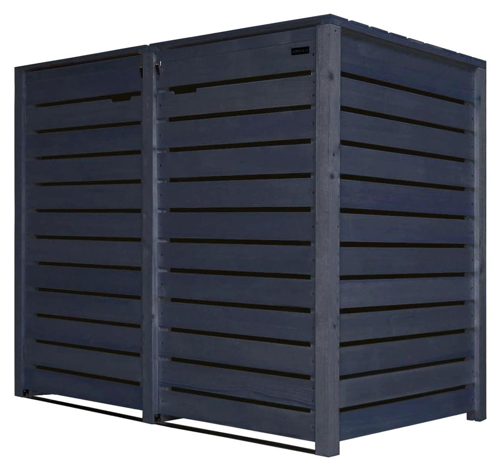 Mülltonnenbox 240L Mülltonnenverkleidung Holz vorimprägniert in anthrazit mit Rückwand (2 Tonnen)