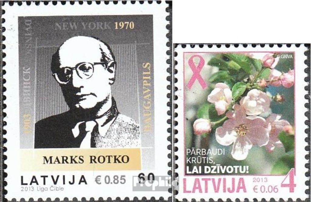 Briefmarken Lettland 2013 Mi 873,876 (kompl.Ausg.) postfrisch Rothko