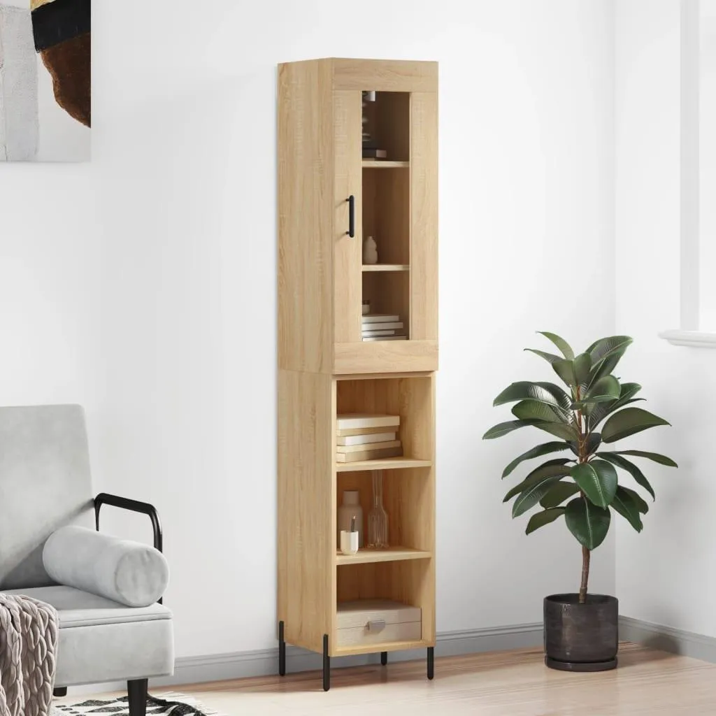 vidaXL Credenza Rovere Sonoma 180cm | Mobile Alto Salvaspazio Moderno
