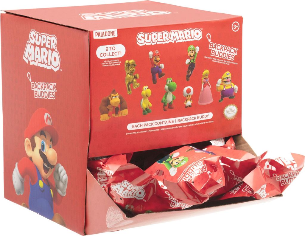 Packung mit 24 Stü ck Super Mario Rucksackanhä nger Produktbild 