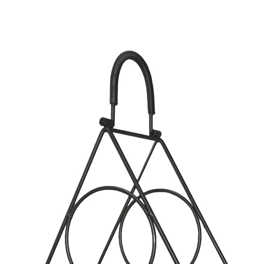 Porte-bouteille en métal noir 6 emplacements - Support stable et compact