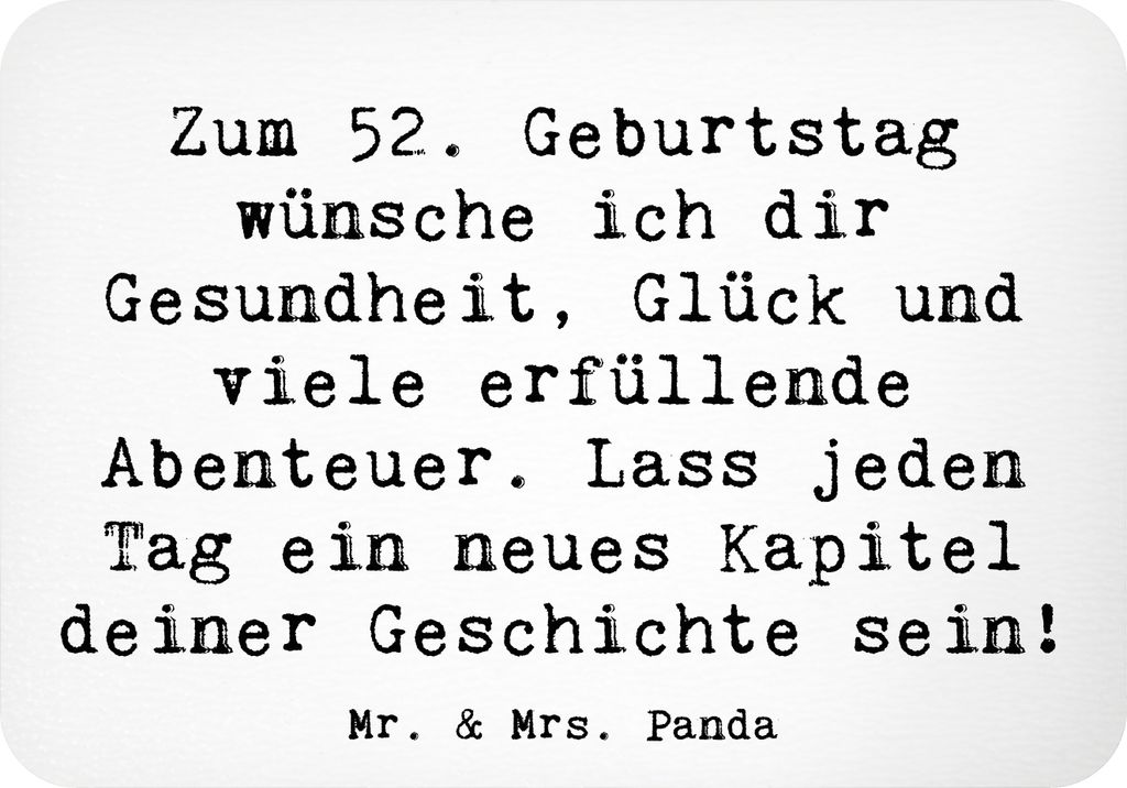 Mr. & Mrs. Panda magnet Spruch 52. Geburtstag - Weiß - Geschenk, Happy Birthday, Glückwunsch, Lebensfreude, haftmagnet, feiern, whiteboardmagnet,...