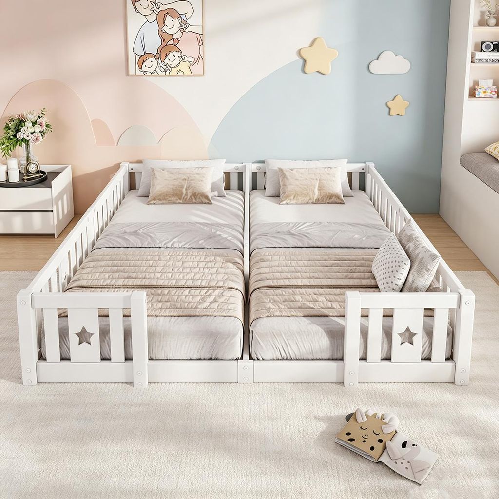 INONEFT, Cama infantil con estructura de suelo, 90/180x200 Imagen del producto 