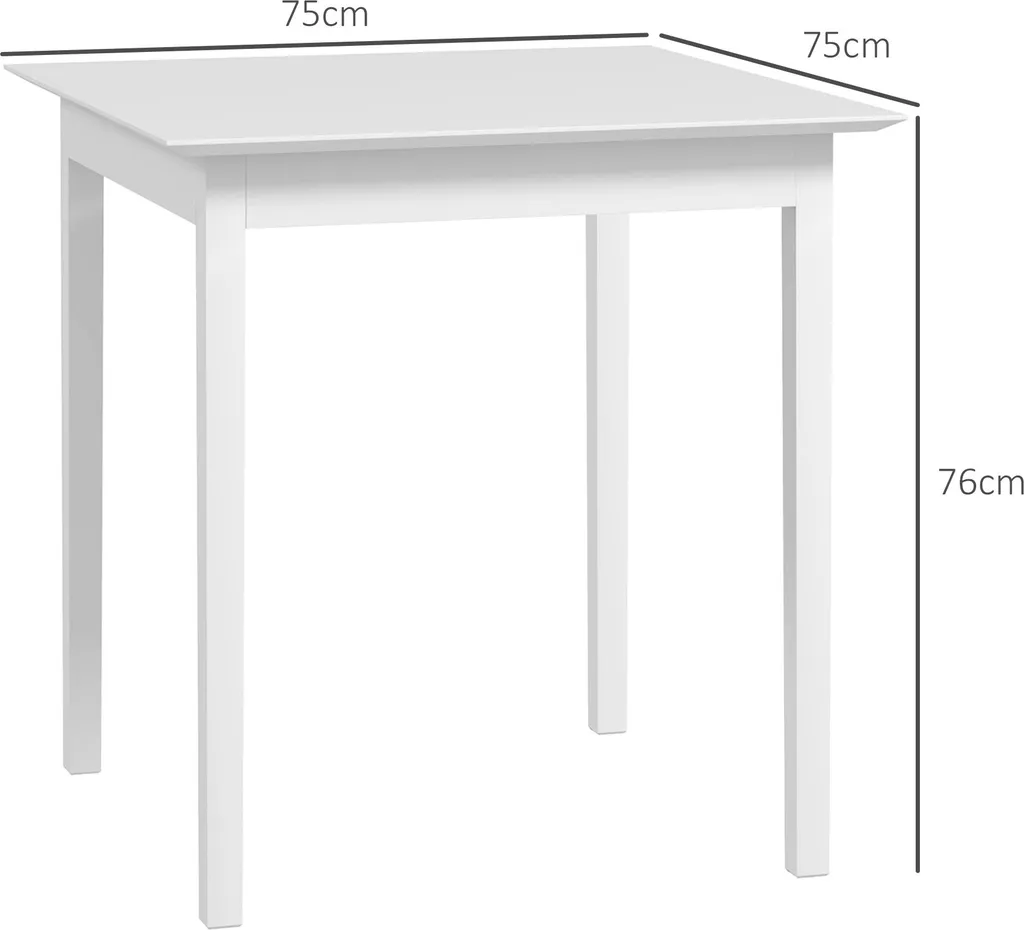 Table carrée bois blanc compacte solution idéale pour petits espaces - 3