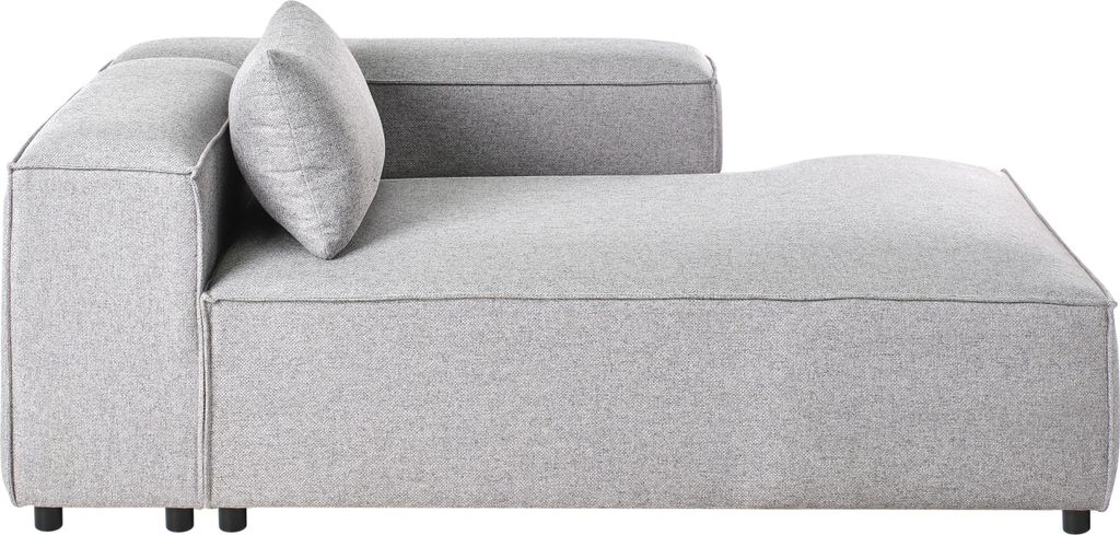 BELIANI Chaiselongue Links Grau Stoff Niedrig Modular mit Kissen Rückenlehne und Armlehnen Modernes Design Récamiere Liegesofa Sofaliege