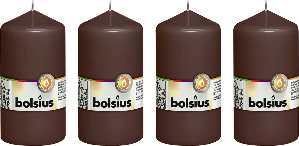 Bougies marron pour centre de table et ambiance cocooning lot de 4