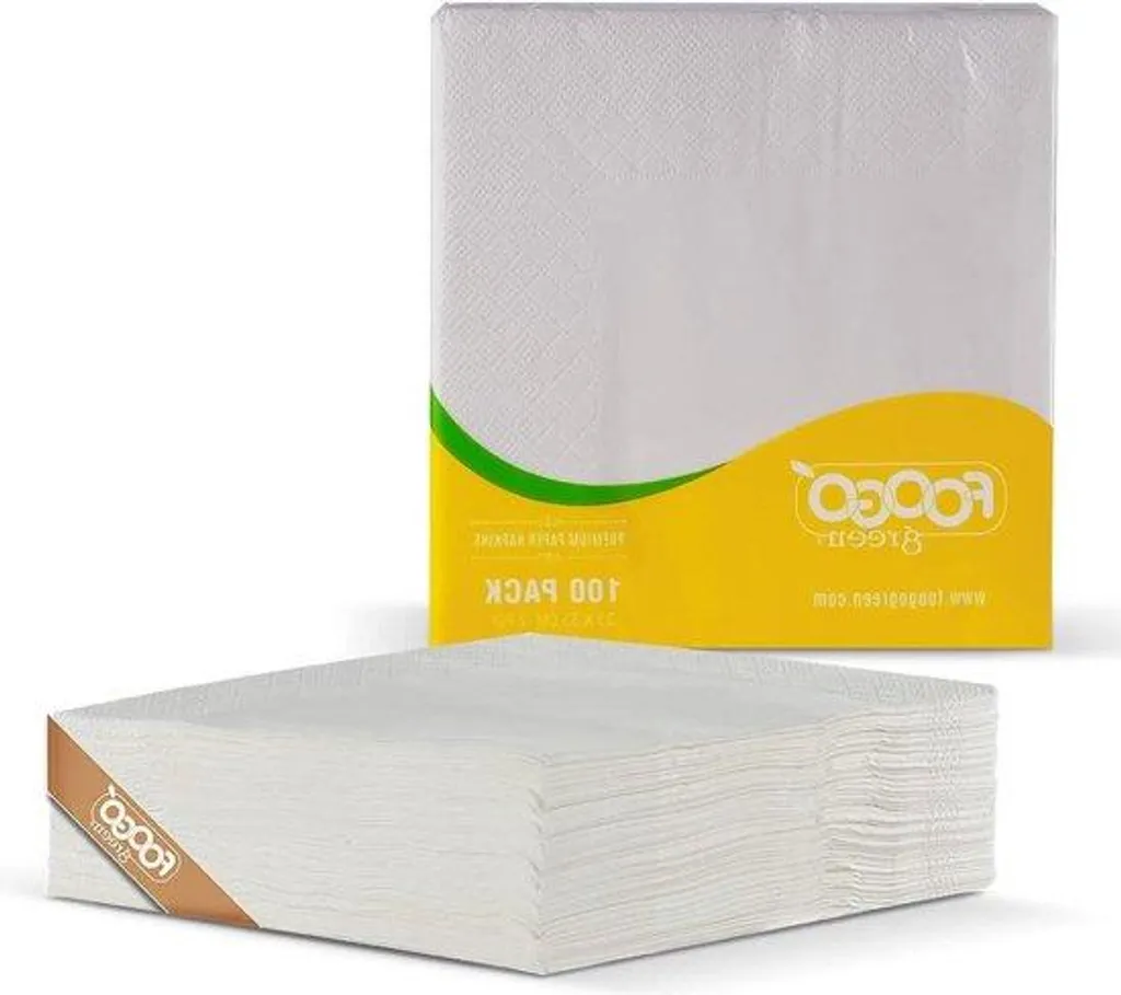 Serviettes de cocktail 33x33 cm papier 2 plis - Lot de 100 pièces douces