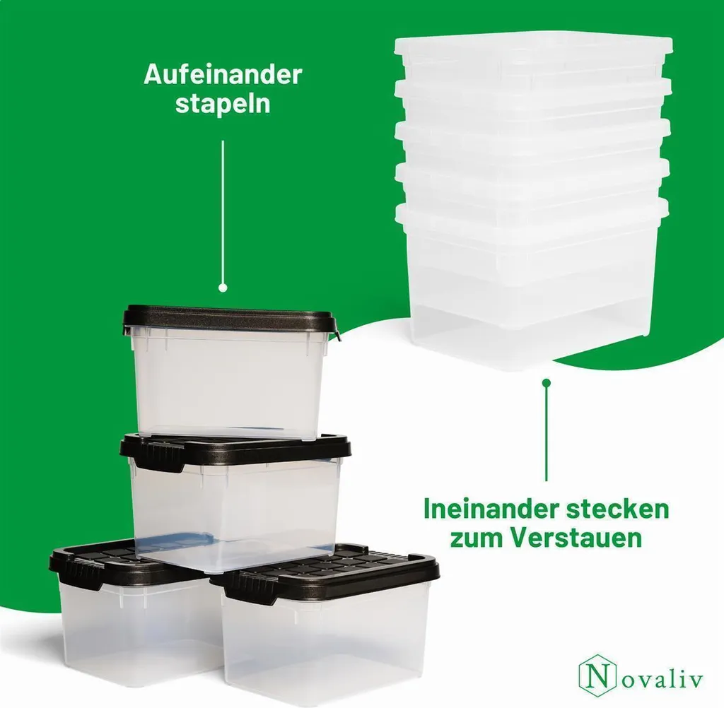 Optimisez votre Espace avec ces 4 Boîtes Empilables Anthracite de 2L - 4
