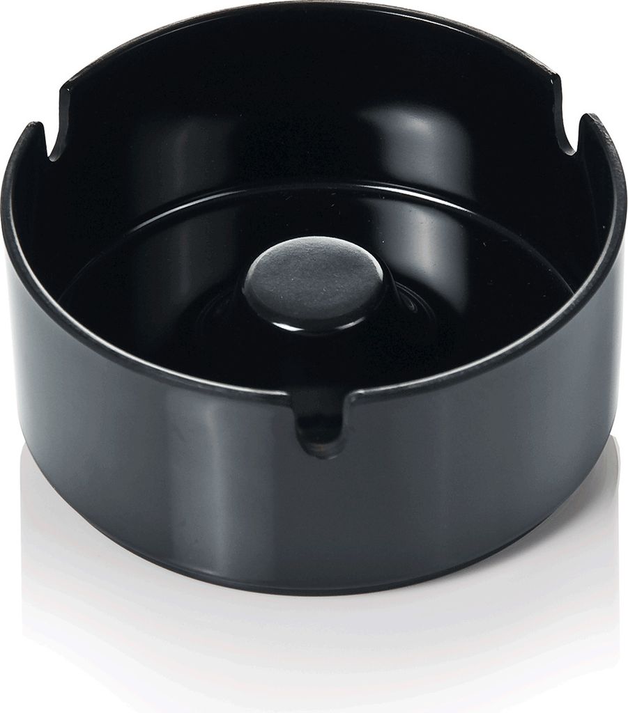 Aschenbecher, Melamin, Ø 10,0 cm und 4,5 cm Höhe, schwarz Produktbild 