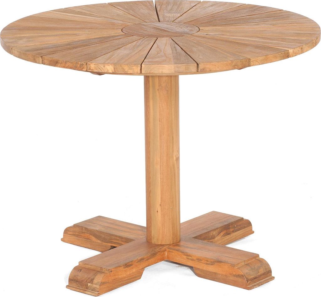 Sonnenpartner Solis Gartentisch rund Teakholz Old Teak Tisch Esstisch Ø 100 cm