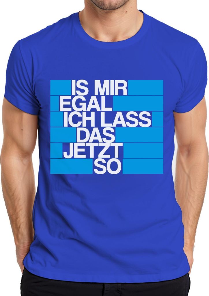 Ist mir egal ich lass das jetzt so Lustig Spruch Statement Frech Herren T-Shirt, Blau, 3XL