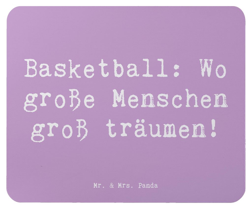 Mr. & Mrs. Panda Mouse Pad Spruch Basketball Träume - Lavendeltraum - Geschenk, Mauspad, laptop mousepad, Teamarbeit, Sportler, Spielfeld, Leidens...