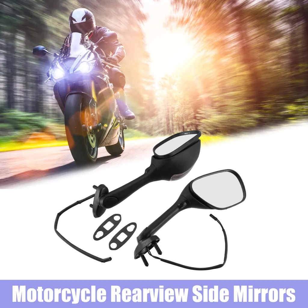 Rétroviseurs Moto pour Guidon - Pack de 2 Miroirs Noirs de Rechange